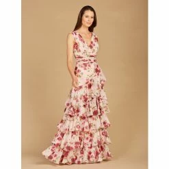 Lara 29249 - Ruffle Skirt Print Dress Dresses Pink