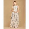 Lara High Neck, Ruffled Skirt Printed Dress Dresses White Rose