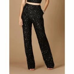 Lara 29307 - Beaded Pants With Pockets Black