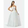 Lara 51042 - Sheer Bodice Lace Bridal Ballgown Dresses Ivory