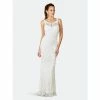 Lara 51086- Beaded Bridal Gown With Illusion Neckline Dresses Ivory
