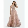 Lara 29619 - Beautiful Lace Applique A-line Ball Gown Dresses Dustyrose