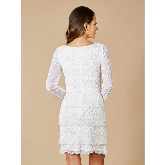 Lara Goldie Beaded V-Neck Mini Dress Dresses Ivory - Image 2