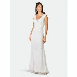 Lara 51071- Cap Sleeve Beaded Bridal Dress Dresses Ivory