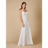Lara Greta Beaded V-Neck Tulle Wedding Dress With Contrast Lining Dresses Ivory