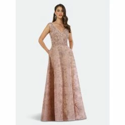 Lara 29638 - Embellished Ball Gown With Pockets Dresses Mauve