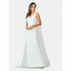 Lara 51043 - Lace Mermaid Bridal Gown With Removable Cape Dresses Ivory