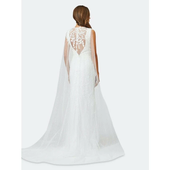 Lara 51043 - Lace Mermaid Bridal Gown With Removable Cape Dresses Ivory - Image 2