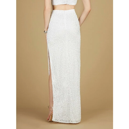Lara 29311 - Long Side-Slit Beaded Skirt Skirts Confetti - Image 5