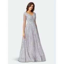Lara 29479 - Long Sleeve Lace Ballgown Dresses Dusty Purple