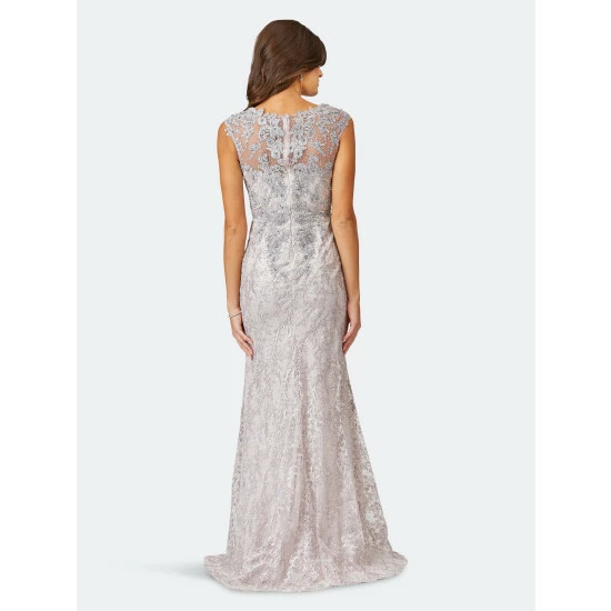 Lara 29474 - Cap Sleeve Lace Gown Dresses Mauve - Image 2