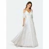 Lara 51064- Beaded A-line Gown With Flutter Sleeves Dresses Ivory