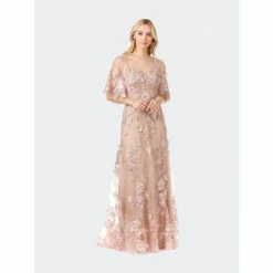 Lara Cape Sleeve Lace Modest Gown Dresses Blush