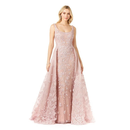 Lara Overskirt Lace Fitted Gown Dresses Dusty Pink
