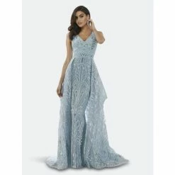 Lara 29790 - Overskirt Lace Mermaid Gown Dresses Seafoam