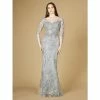 Lara High Neck Long Sleeve Fitted Lace Gown Dresses Thistle