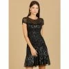 Lara Cap Sleeve Sequin Short Dress Dresses Black