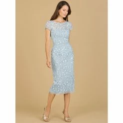 Lara 3D Applique Midi Dress With Cap Sleeves Dresses Mauve