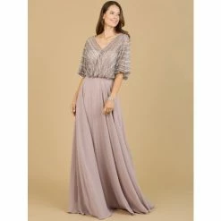 Lara Chiffon A-line Long Gown Dresses Dusty Purple
