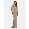 Lara 29599 - Halter Neck Fringe Dress Dresses Nude/silver