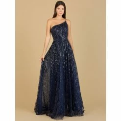 Lara One Shoulder Navy Ball Gown Dresses