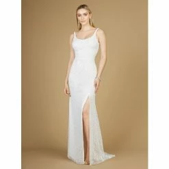 Lara Bridal Beaded Gown With Slit Dresses Ivory