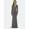 Lara 29615 - Long Sleeve Beaded Dress Dresses Grey