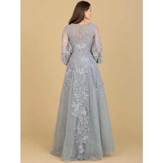 Lara V Neckline Balloon Sleeve Gown Dresses Dusk - Image 2