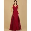 Lara Lace Embroidered Overskirt Dress Dresses Dark Red