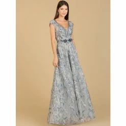 Lara Lace Embellished A-Line Dress Dresses Blue Multi