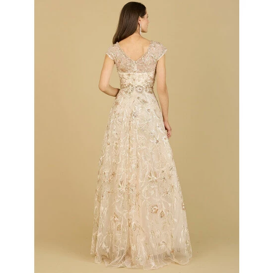 Lara Lace Embellished A-Line Dress Dresses Blue Multi - Image 3