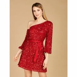 Lara One Shoulder Cocktail Dress Dresses Black