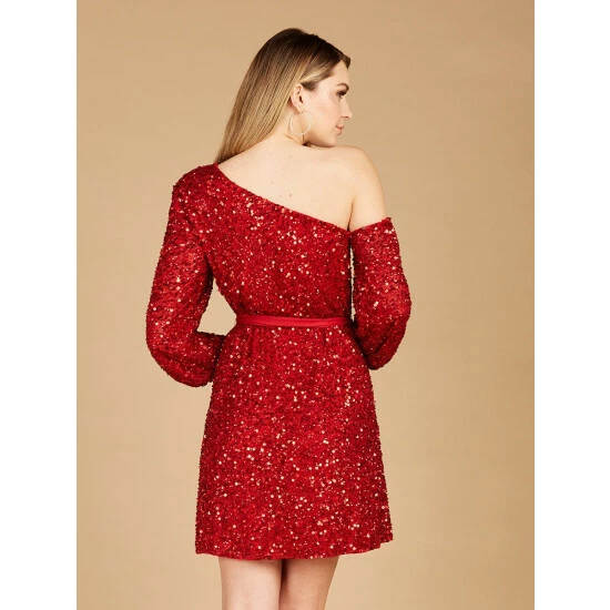 Lara One Shoulder Cocktail Dress Dresses Black - Image 2